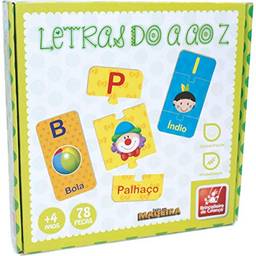 Brinquedo Pedagógico Madeira Letras do a ao Z 78 Peças Brincadeira De Criança