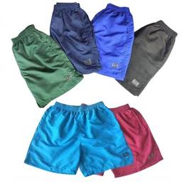 Kit 6 Shorts bermudas tactel, 3 bolsos, cós em elástico, vários tamanhos (G)