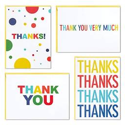 Hallmark Cartões de agradecimento, cores primárias (48 notas de agradecimento para crianças e adultos)