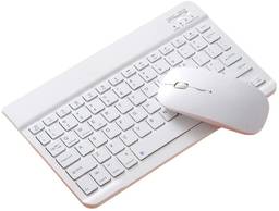 Conjunto Teclado E Mouse Bluetooth Portátil 10 Polegadas (Branco)
