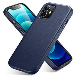 ESR Premium Couro real projetado para iPhone 12 pro max Case [Slim Full Leather] [Suporta carregamento sem fio] [Scratch-Resistant] Case protetora para iPhone 12 pro max polegadas - azul