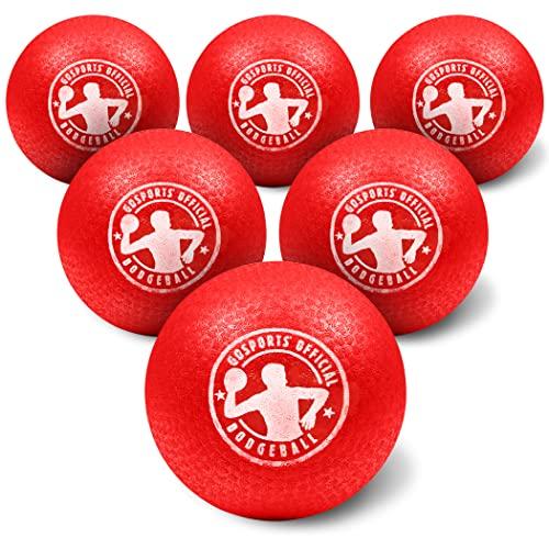 Bola de dodgeball GoSports, vermelho, pacote com 6