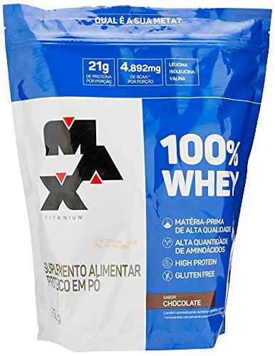 100% Whey - 900G Refil Chocolate - Max Titanium, Max Titanium