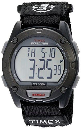 Timex Relógio Expedition Digital Chrono Alarme Timer 39 mm, Fita rápida preta/cinza, One Size, Relógio CAT Digital Expedition
