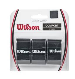 Fita Goods Ultra Wrap Tennis Overgrip, WILSON Sporting, pacote com 3, preto (WRZ403000)