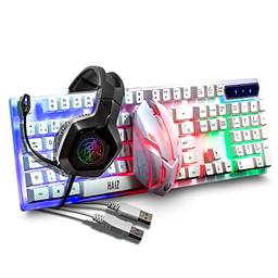 Kit Gamer Teclado Mouse Led RGB Headset K2 Mouse Pad Haiz HZ400-K2-023