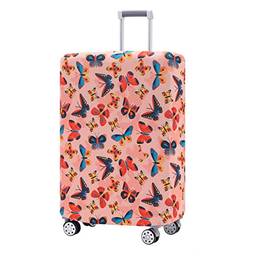 Dzyoleize Capas de bagagem para malas aprovadas pela Tsa, protetor de capa de mala para malas de 18 a 32 polegadas (Rosa borboleta, XL(mala de 29-32 polegadas))