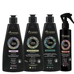Kit Arvensis Cachos Naturais Crespos e Crespíssimos Shampoo + Condicionador + Ativador - 300ml + Spray Day After 250ml