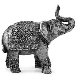 Elefante Indiano Enfeite Sorte Sabedoria Amor Resina 21 cm