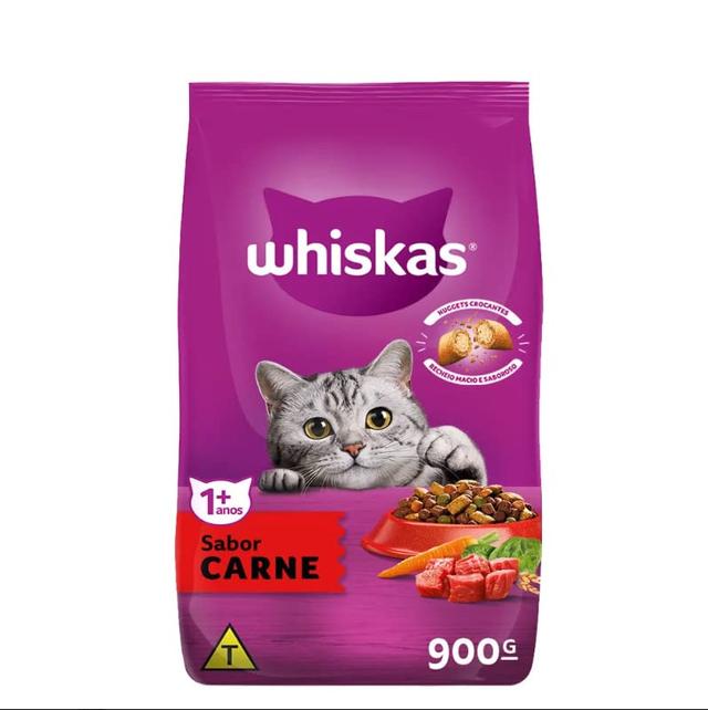 WHISKAS Ração Carne Gatos Adultos 900 g