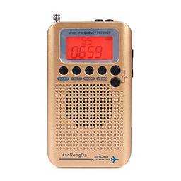 HRD-737 Banda de Aeronaves Banda de Rádio Portátil FM FM/AM/SW/CB/Air/VHF Banda Mundo com Display LCD de Despertador