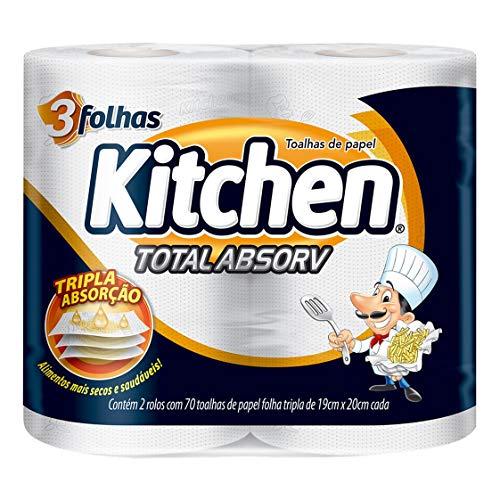 Papel toalha kitchen folha tripla total absorv 140 folhas, Kitchen
