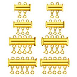 ExCEART Colar com 8 peças em camadas fecho de liga deslizante fecho em camadas Espaçador de colar faça você mesmo conector para pulseiras em camadas de artesanato colar (dourado)