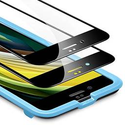 ESR Vidro Temperado para Protetor de Tela do iPhone SE, [2-Pack] [3D + Máxima Proteção Cobertura Total], Protetor de Tela de Vidro Temperado Premium para iPhone SE 2020, iPhone 8/7, 4.7", (Preto)