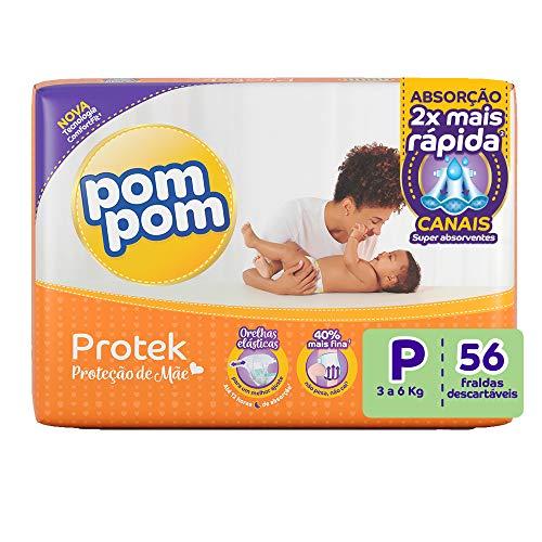 Fralda PomPom Protek Proteção de Mãe, P, Mega, pacote de 56