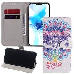Capa carteira XYX para Samsung Galaxy J7 V 2ª geração/J7 Refine/J7 2018/J7 Star, capa flip de couro sintético pintado em 3D (elefante)