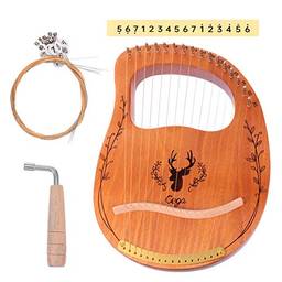 ARTIBETTER Conjunto 1 Lira Harp 16 Corda De Madeira Mogno Lira Harp Musical Instrumento de Cordas