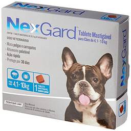 NexGard Antipulgas e Carrapatos para Cães de 4,1 a 10kg, 1 tablete