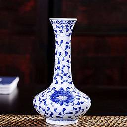 TOPmountain A4 Vaso de porcelana para flor, tradicional chinês, azul e branco, para decoração da casa