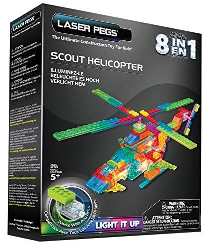 Blocos de Montar Power Block Helicóptero Patrulheiro 8 em 1, Laser Pegs, Colorido