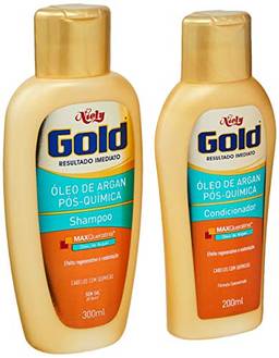 Kit Shampoo e Condicionador 300Ml Óleo Argan Unit, NIELY GOLD, Branco