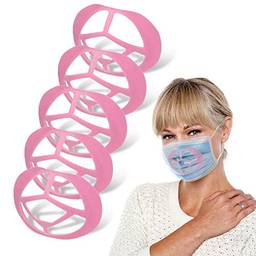 Staright Suporte de máscara 3D Suporte de rosto de 5 unidades Estrutura de suporte interno do rosto para respiração confortável, lavável e reutilizável, estrutura de suporte de máscara