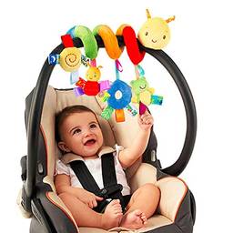 Brinquedos de chocalho pendurados para berço de bebê, brinquedo de carrinho de bebê em espiral com sino tocando para bebês, assento de carro, brinquedos de pelúcia em espiral para meninas, meninos