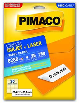 Etiqueta inkjet/laser carta 6280 com 25 folhas Pimaco