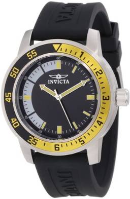 Relógio masculino Invicta Specialty de aço inoxidável, Preto/Amarelo, Standard, 12846