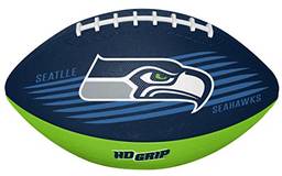 Rawlings NFL Downfield Bola de futebol juvenil com aderência HD 5X, Seattle Seahawks