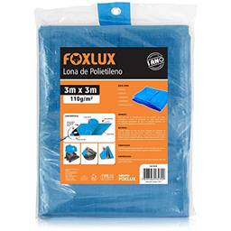 Lona de Polietileno Foxlux – Azul – 3M x 3M – 150 micras – Lona plástica com ilhós – Impermeável – Multiuso