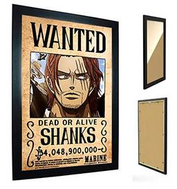 Quadro C/Moldura One Piece - Cartaz de Procurado Shanks