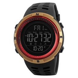 Tomshin Relógio masculino esportivo contagem regressiva duplo relógio despertador cronógrafo digital 50M à prova d'água Relogio masculino