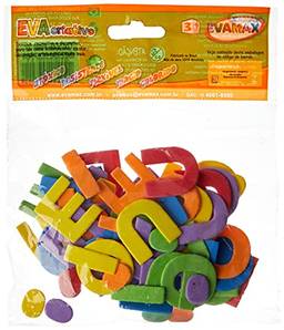 Brinquedo Pedagogico Eva Recortado Vogais, 60 peças, 3cm