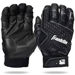 Franklin Sports 2nd-Skinz® Luvas de rebatedor preto/preto juvenil médio