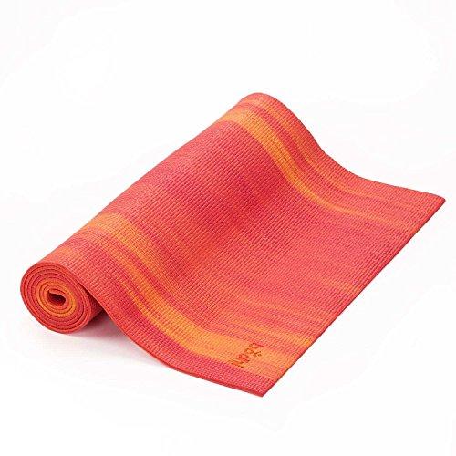 Tapete de Yoga tie dye ganges, PVC eco, confortável, yoga mat indicado para iniciantes, ginástica e pilates 183x60cm (Vermelho/Laranja)