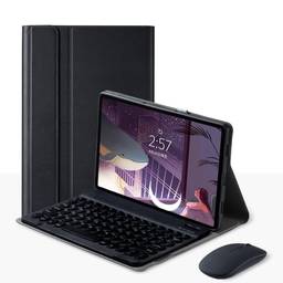 SZAMBIT Estojo de Teclado para Kindle Fire HD10 2021,Capa de Suporte Dobrável com Teclado Bluetooth Sem Fio,Estojo de Teclado para Kindle com Ativação/Desativação Automática (Rato Preto)