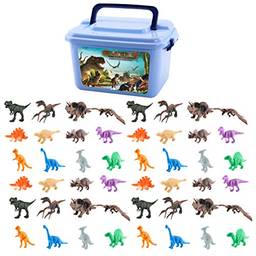 NUOBESTY Figuras de Dinossauros 40 Peças de Dinossauros Realistas Brinquedos de Animais da Selva Figuras de Dinossauros Favores de Bolsa para Festas de Dinossauros Decoração de Jardim de