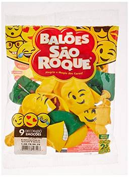 Balão Decorado N.090 Emocoes Modelos Sort. - Pacote com 25 Unidade(s), São Roque, 108789625, Multicor
