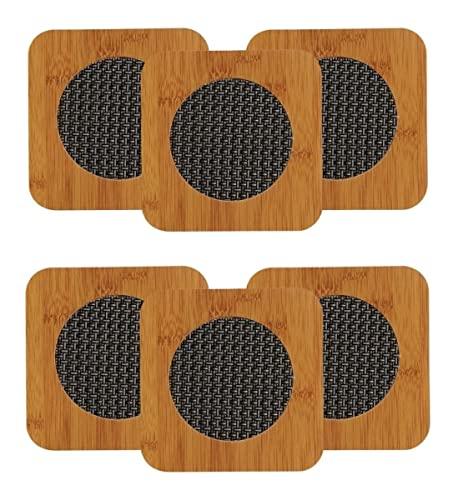 Descanso de panela de madeira 6 peças protege sua mesa oferta