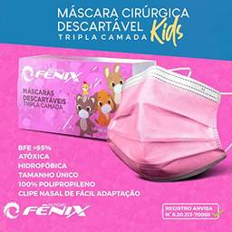 Mascara Infantil Cirúrgica Descartável Rosa (Cx c/50 Un.)
