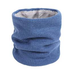 Cachecol de inverno com proteção fria e cachecol criativo com camada dupla à prova de vento e gola circular da Lioobo (bege), Azul, 21cm
