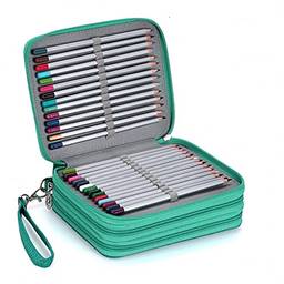 Capacidade elevada estojo Organizador de lápis de 72 cores papelaria estudantil estojo de lápis cosmético à prova d'água (verde)