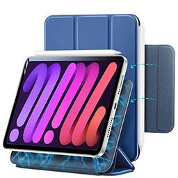 ESR Magnetic Case Compatível com iPad Mini 6 (8,3 polegadas, 2021), Conveniente Magnetic Attachment, Auto Sleep / Wake, Totalmente Suporta Pencil 2, Slim and Silky Cover, Rebound Series,Azul
