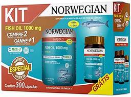 Kit Fish oil 1000mg Norwegian 18 EPA 12 DHA 300 capsulas de 1450 mg cada