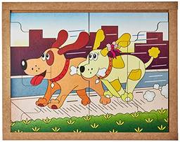 Carlu Brinquedos - Casal Cachorros Quebra-Cabeça da 10 Peças, 4+ Anos, Multicor, 1245