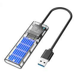SZAMBIT M2 SSD CASE SATA Chassis M.2 para USB 3.0 SSD Adaptador Para PCIE NGFF SATA M / B Key SSD Disk Box M.2 SSD CASE (Azul (SATA))
