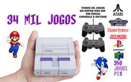 Mini Console Retro Super Nintendo com 34 mil jogos + 2 Controles