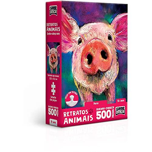 Retratos Animais! - Porco - Quebra-cabeça - 500 peças nano, Toyster
