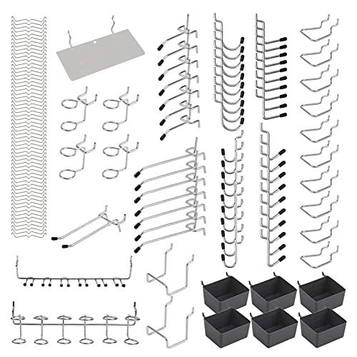KKcare 140 peças de metal pegboard ganchos organizador sortimento kit cadeados aplicações penduradas